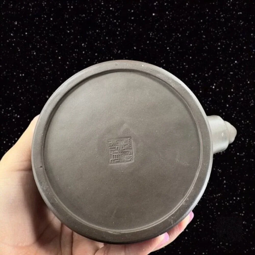 Yixing Zisha Clay‎ Handmade Ceramic Pottery Teapot Carafe W Handle Artist Marked
